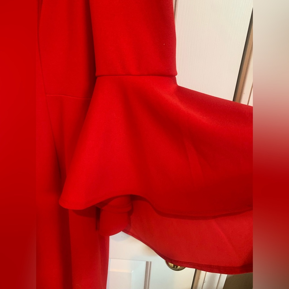 SOLD!! Bisou Bisou Michelle Bohnot size 10 dress. EUC, gorgeous red! - Picture 3 of 4